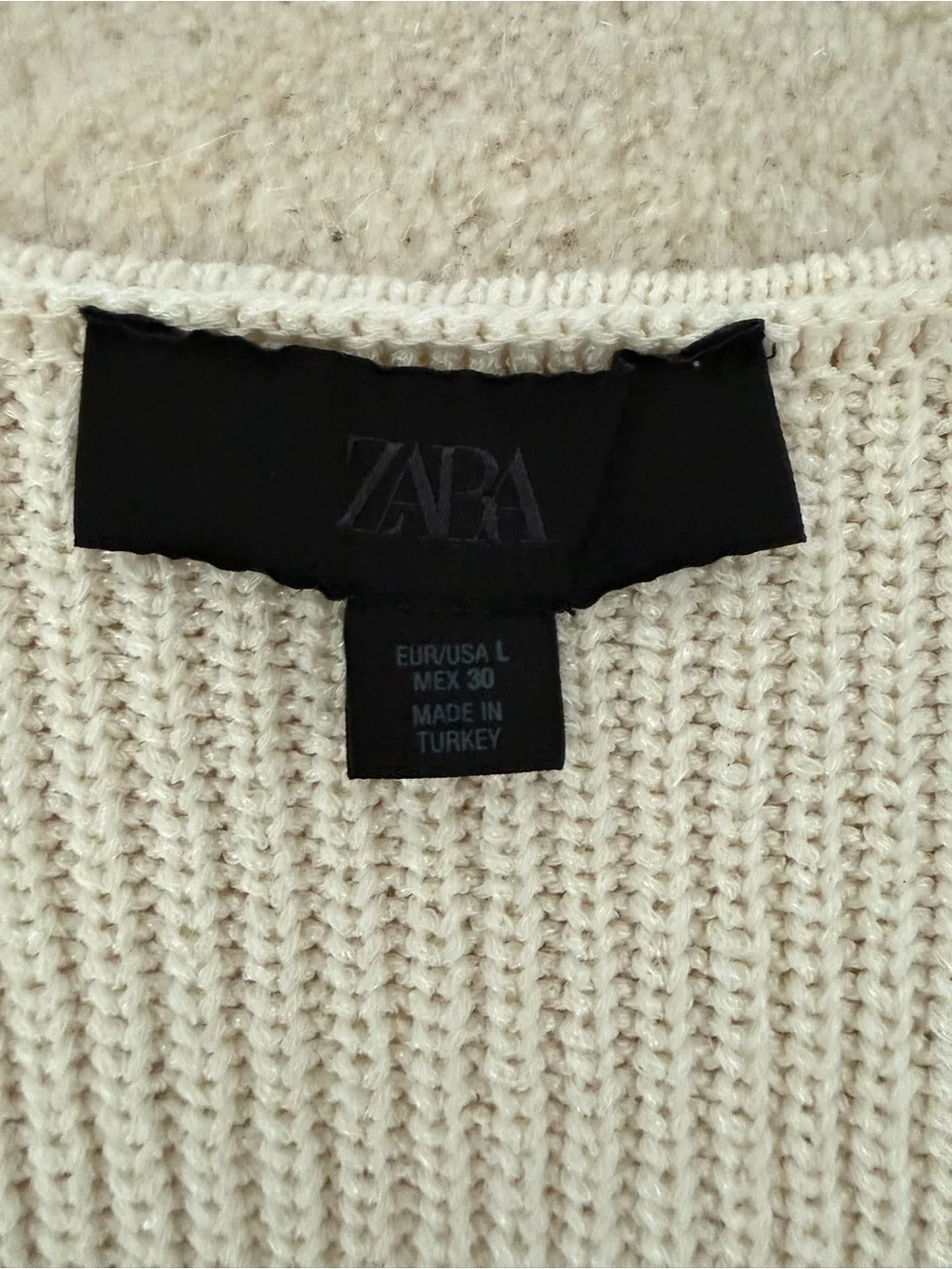 Zara Cream Ribbed Knit Button-Front Tank Top/Vest - Picture 2 of 2